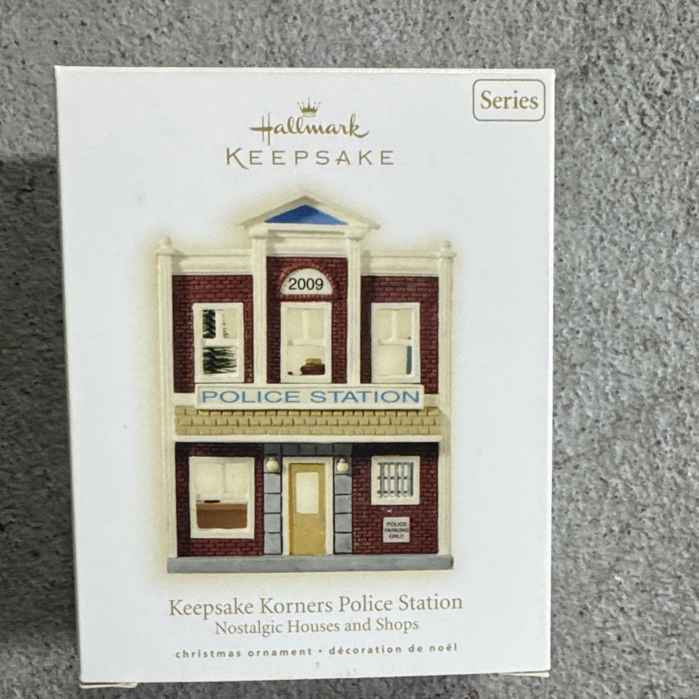Hallmark Keepsake Police Station Ornament with Red and Blue Accents